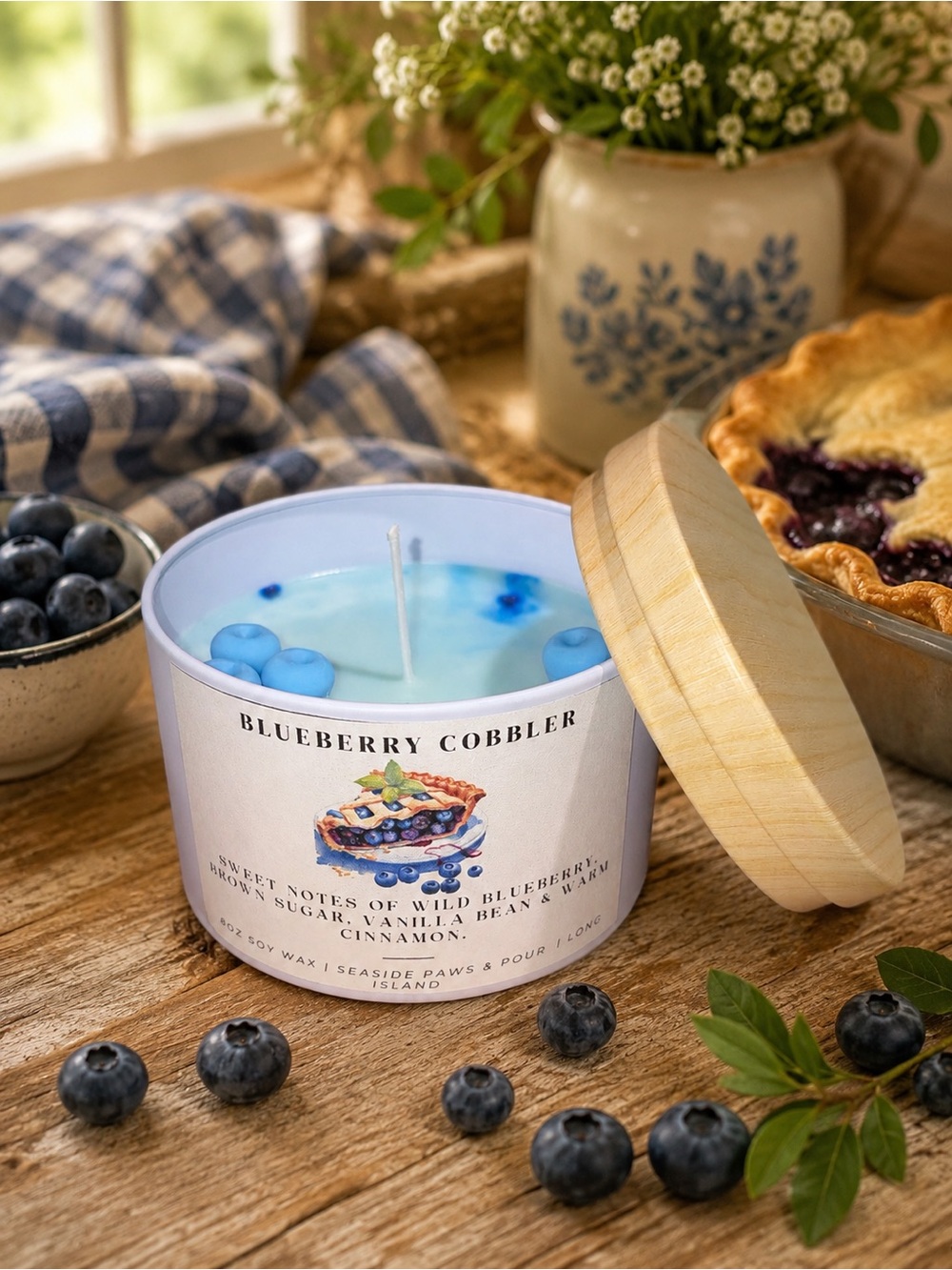 Blueberry 🫐 Cobbler 8oz Candle Hand Poured